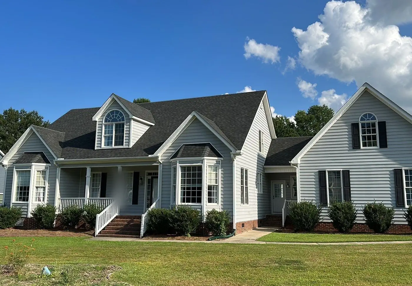 Finished Atlas Pinnacle® Pristine roof in Black Shadow, installed by Carolina Trophy Roofs